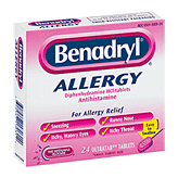 Benadryl Allergy Medicine ultratabs, 24 tablets Left Picture